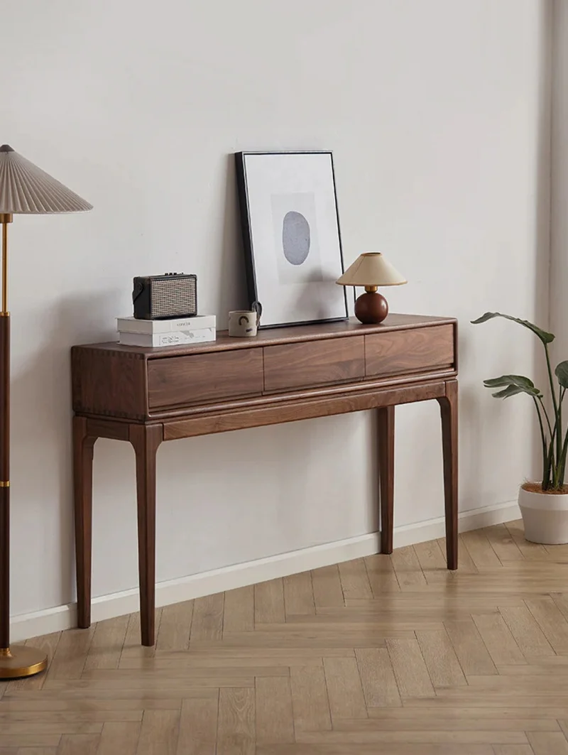 Cypress Entryway Solid Walnut Wood Console Table