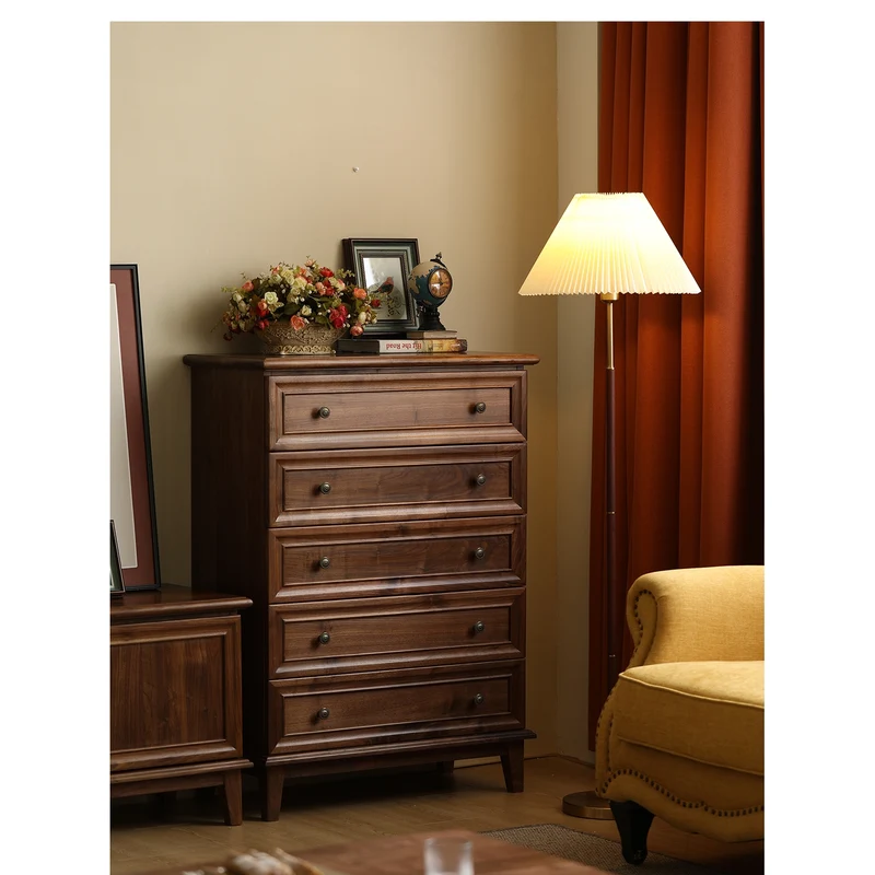 Heritage American Style Vintage Walnut Wood Dresser