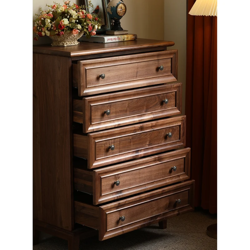Heritage American Style Vintage Walnut Wood Dresser