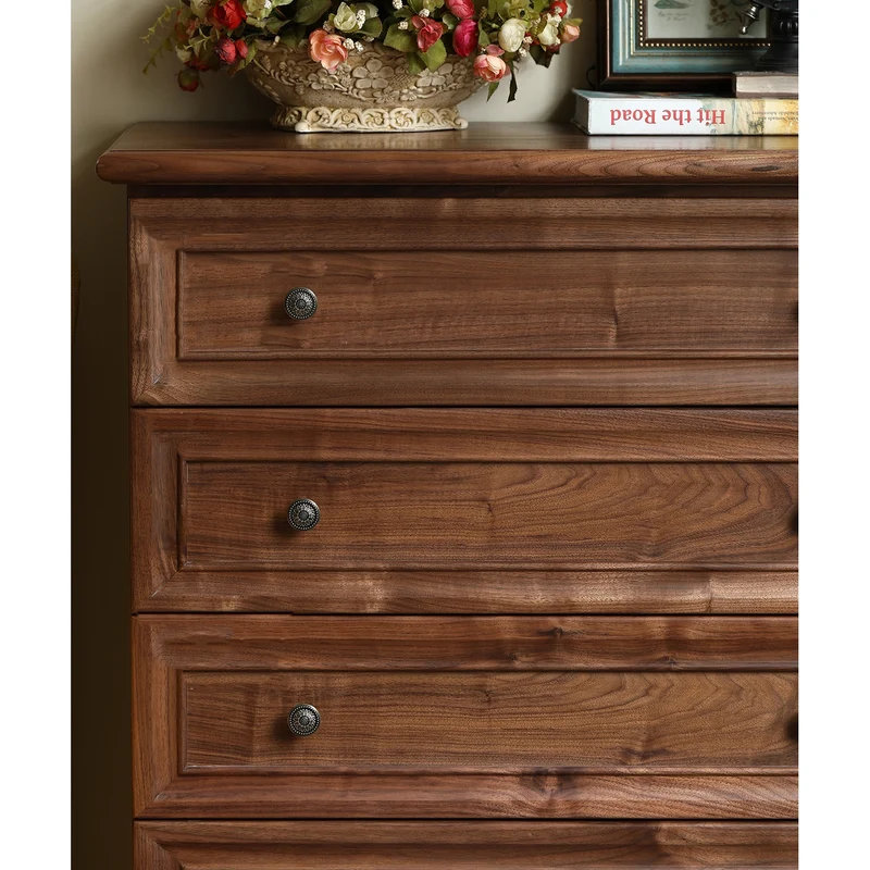 Heritage American Style Vintage Walnut Wood Dresser
