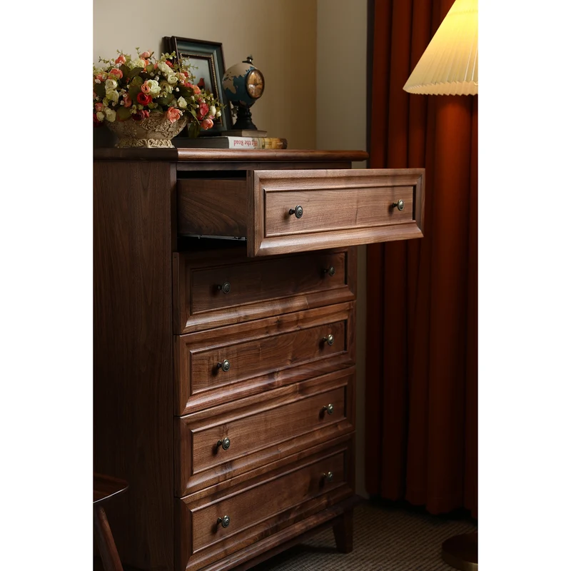 Heritage American Style Vintage Walnut Wood Dresser