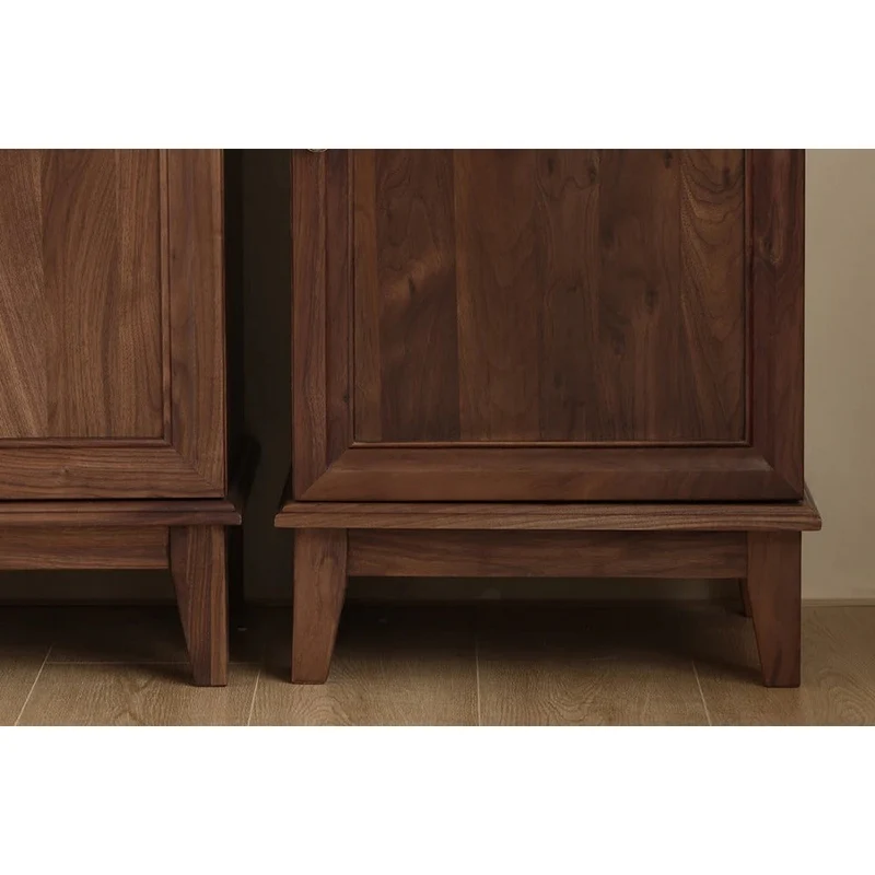 Orion Retro Black Walnut Wood Tall Storage Cabinet