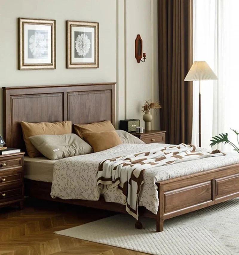 Wanderlust Classic Style Solid Black Walnut Wood Bed