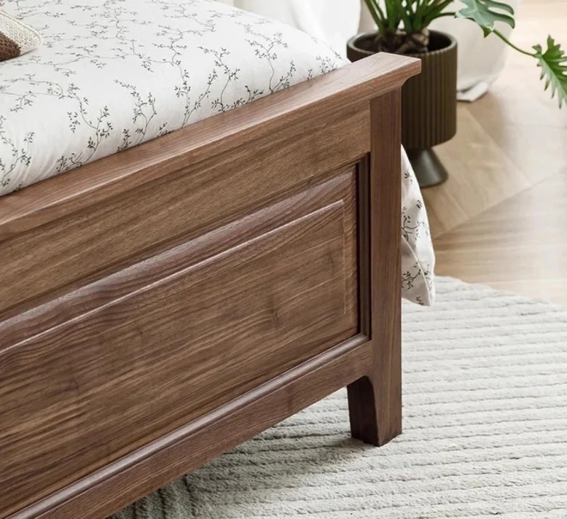 Wanderlust Classic Style Solid Black Walnut Wood Bed
