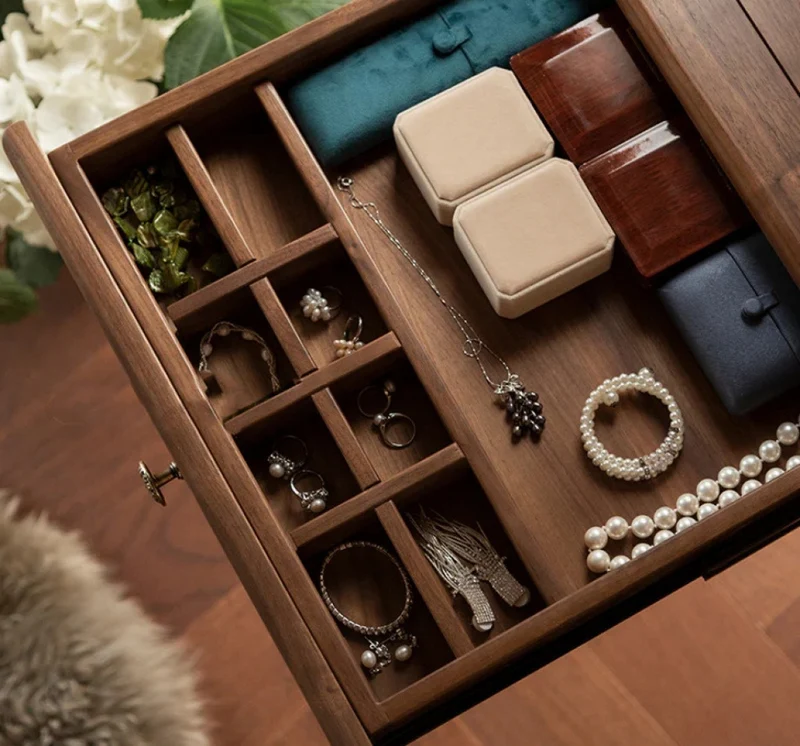 Nebula Vintage Walnut Wood Roll Top Desk