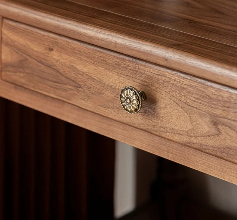 Nebula Vintage Walnut Wood Roll Top Desk