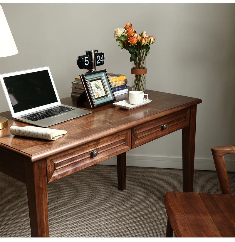 Mid Century Classic American Solid Walnut Wood Desk