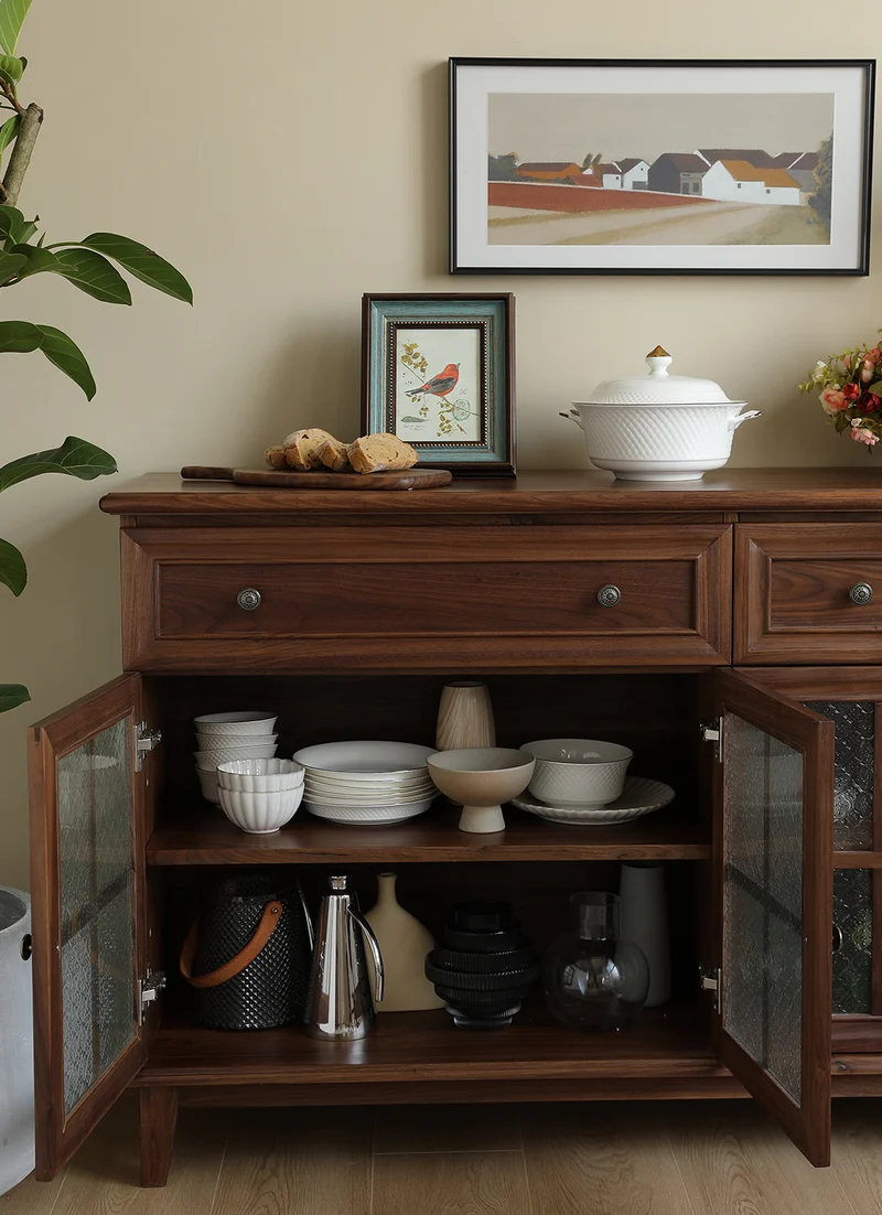 Charming Cedar Solid Black Walnut Wood Buffet