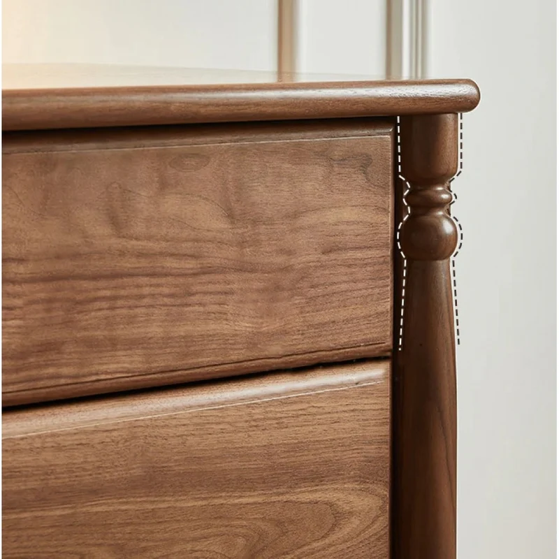 Solid Black Walnut Wood Dresser with Spacious Drawers