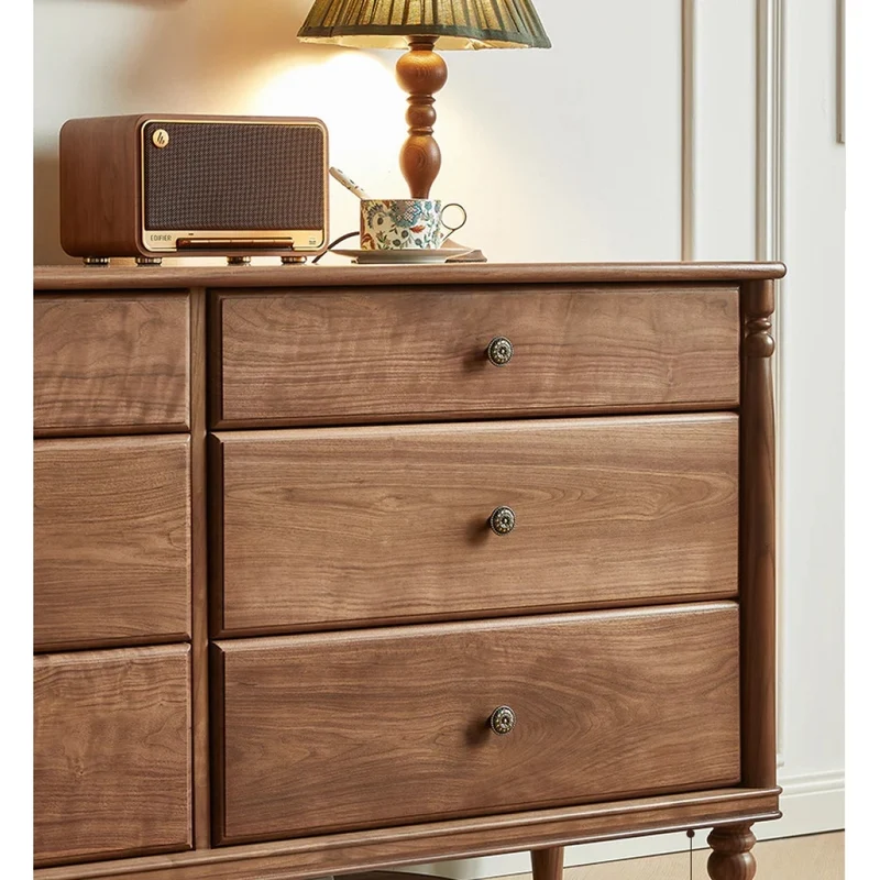 Solid Black Walnut Wood Dresser with Spacious Drawers