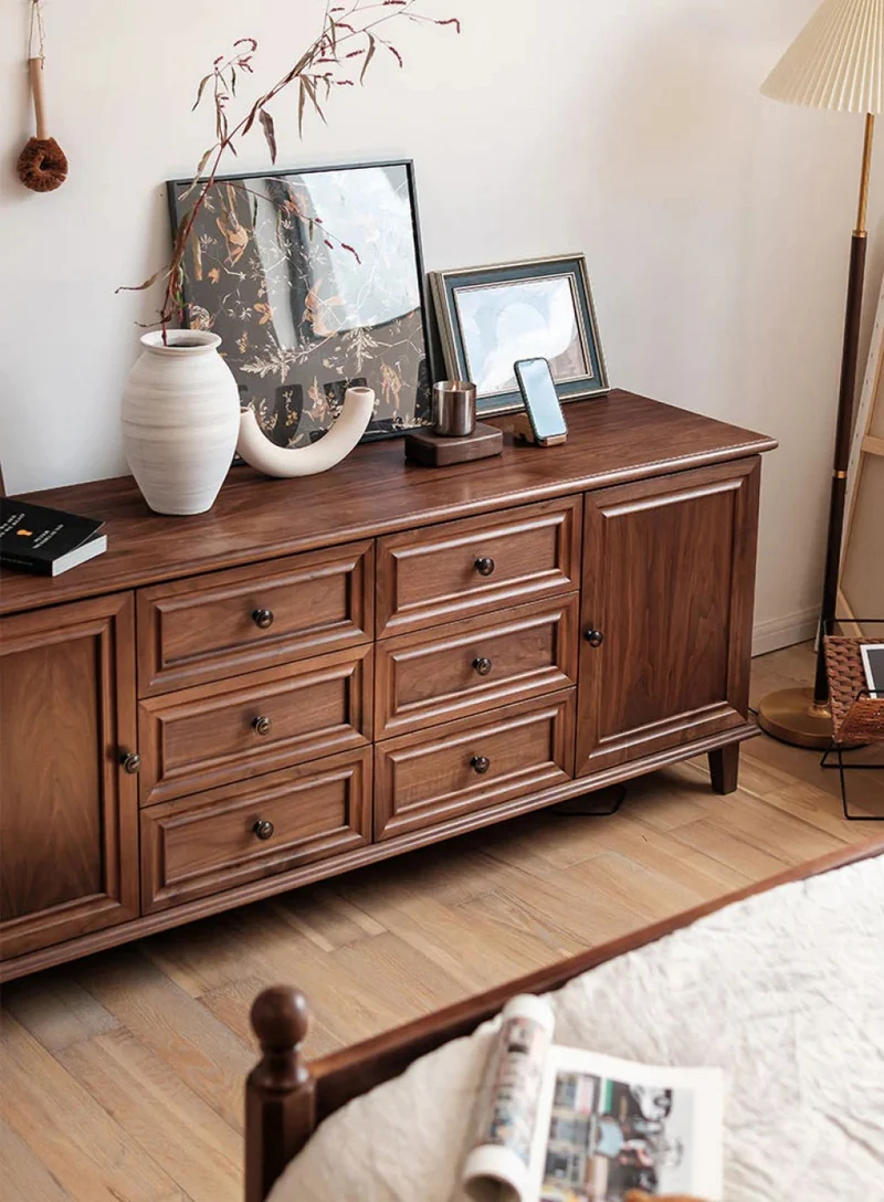 Utility Multi-Purpose Black Walnut Wood Sideboard