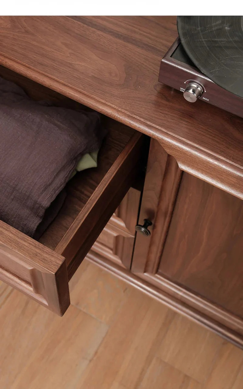 Utility Multi-Purpose Black Walnut Wood Sideboard