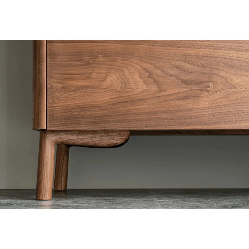 Warm 5-Drawer Storage Walnut Wood Dresser