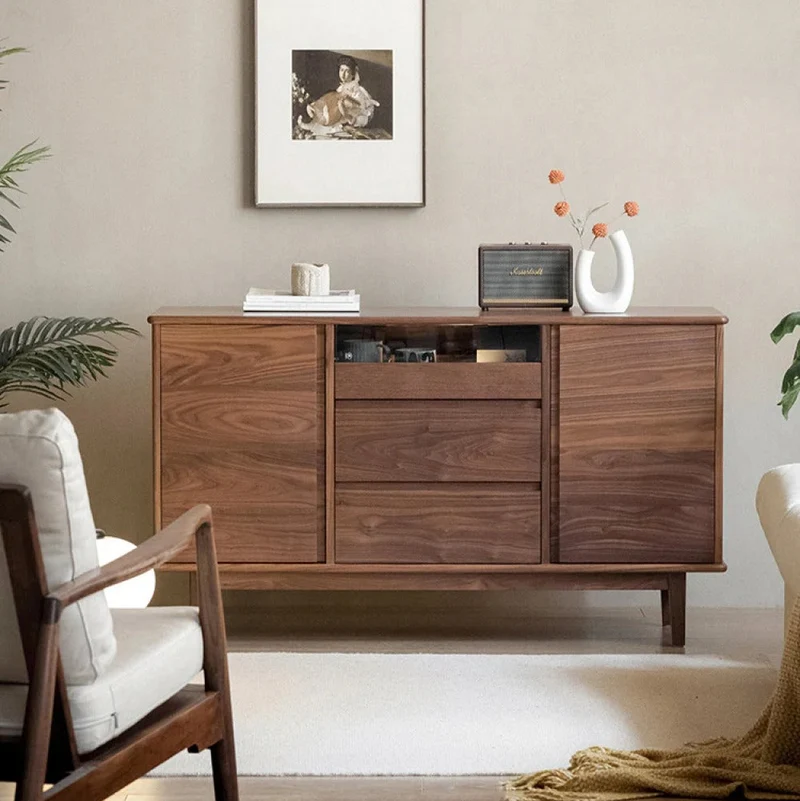 Artisan Crafted Black Walnut Wood Sideboard