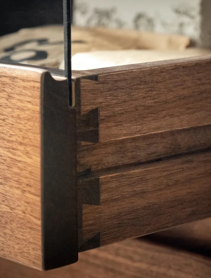 Artisan Crafted Black Walnut Wood Sideboard