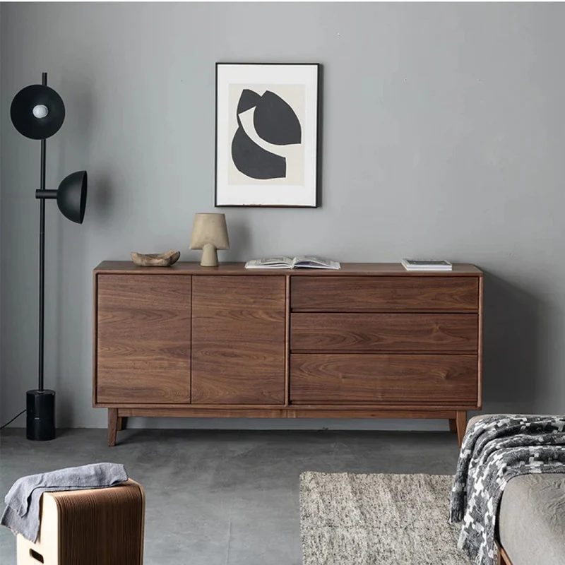 Solid Black Walnut Wood Dresser, Handmade