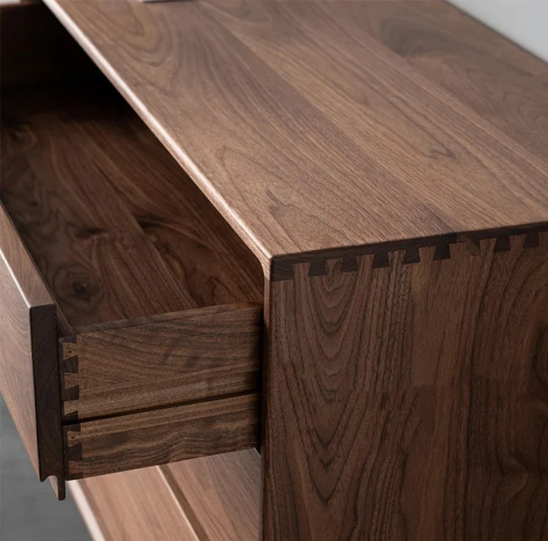 Solid Black Walnut Wood Dresser, Handmade