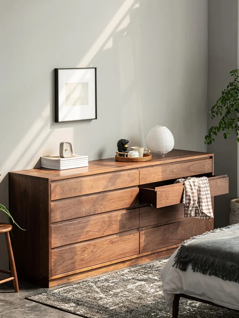 8-Drawer Solid Walnut Wood Dresser – Custom Walnut Options