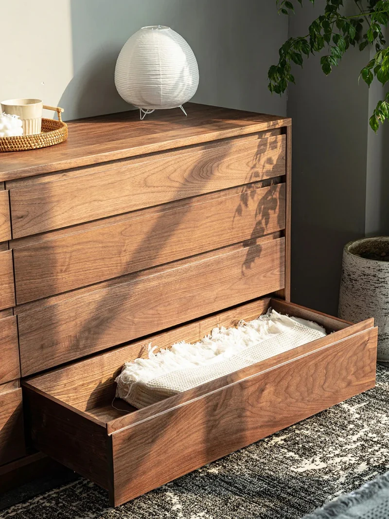 8-Drawer Solid Walnut Wood Dresser – Custom Walnut Options