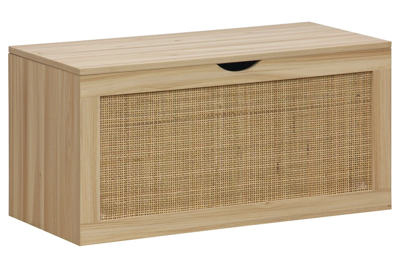 Baul Decor 80x40 cm con color madera de Pino y Rattan