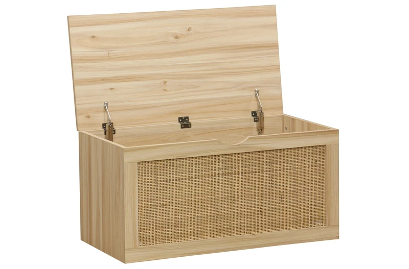 Baul Decor 80x40 cm con color madera de Pino y Rattan