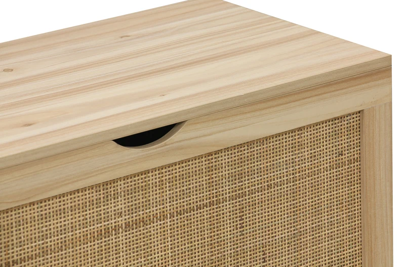 Baul Decor 80x40 cm con color madera de Pino y Rattan