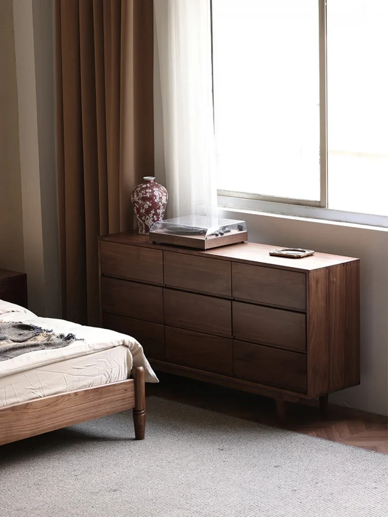 NovaTrend 9-Drawer Walnut Wood Dresser