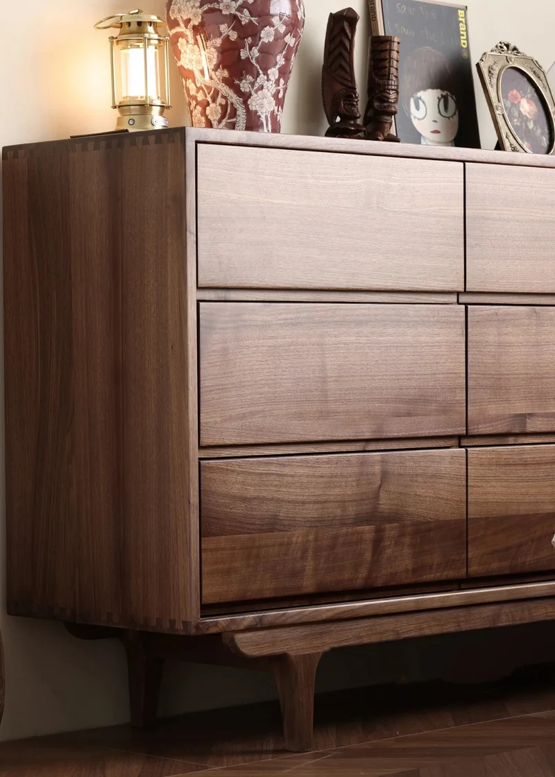 NovaTrend 9-Drawer Walnut Wood Dresser