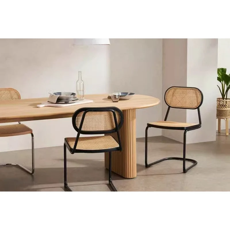 Prism Oval Solid Oak Wood Dining Table with Strong Support Leg