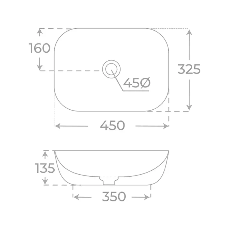 Lavabo Sobre Encimera Abby Fossil Natura Blanco Brillo