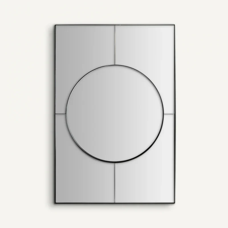 Espejo art déco en hierro negro (61x91 cm) Ferdi