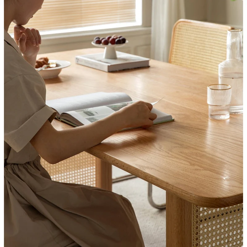 Odyssey Rattan Oak Solid Wood Kitchen Dining Table