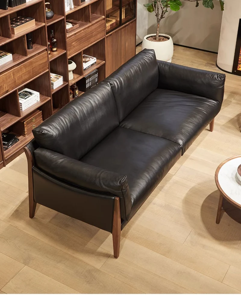 Art Deco Solid Walnut Wood Sofa