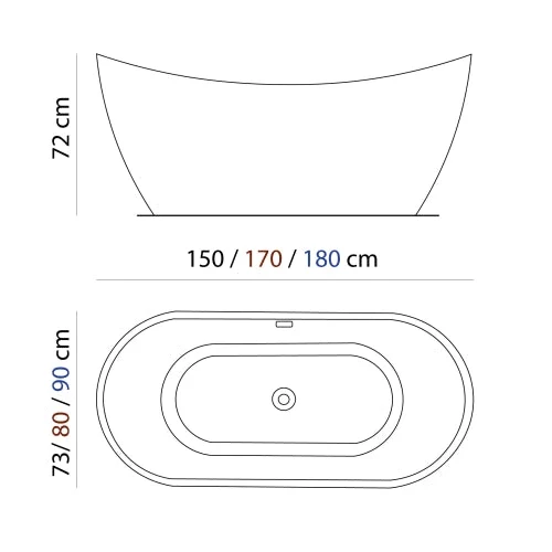 Bañera exenta VELA de Baños 10 — de 150 a 180 cm