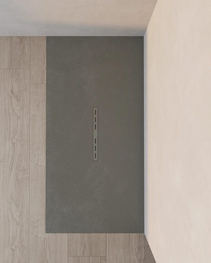 Plato de ducha de resina HAN de Baños 10, textura concrete a medida