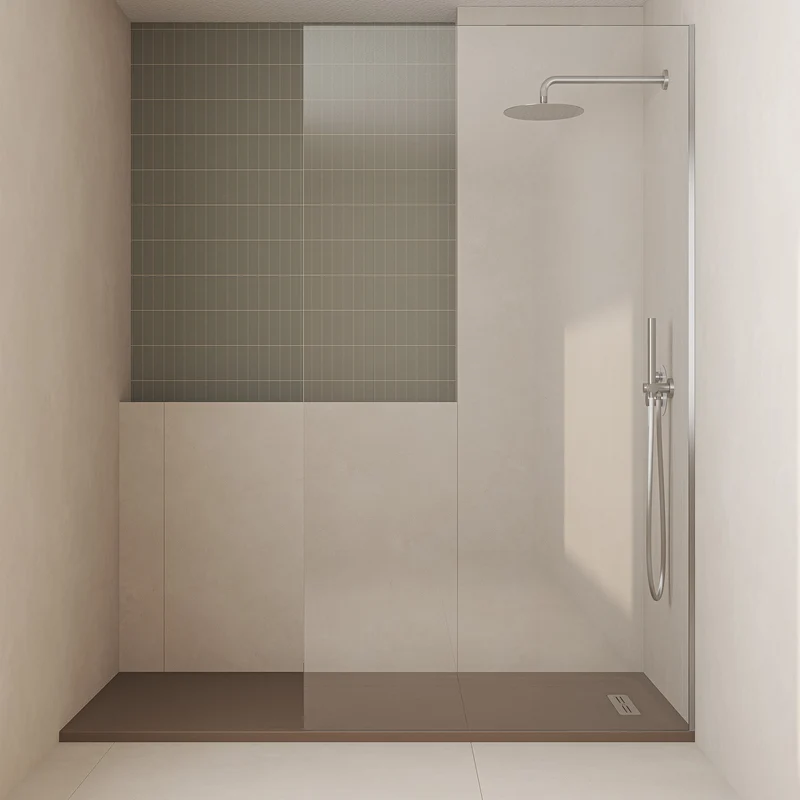 Plato de ducha de resina Veryk de Baños 10 textura pizarra a medida