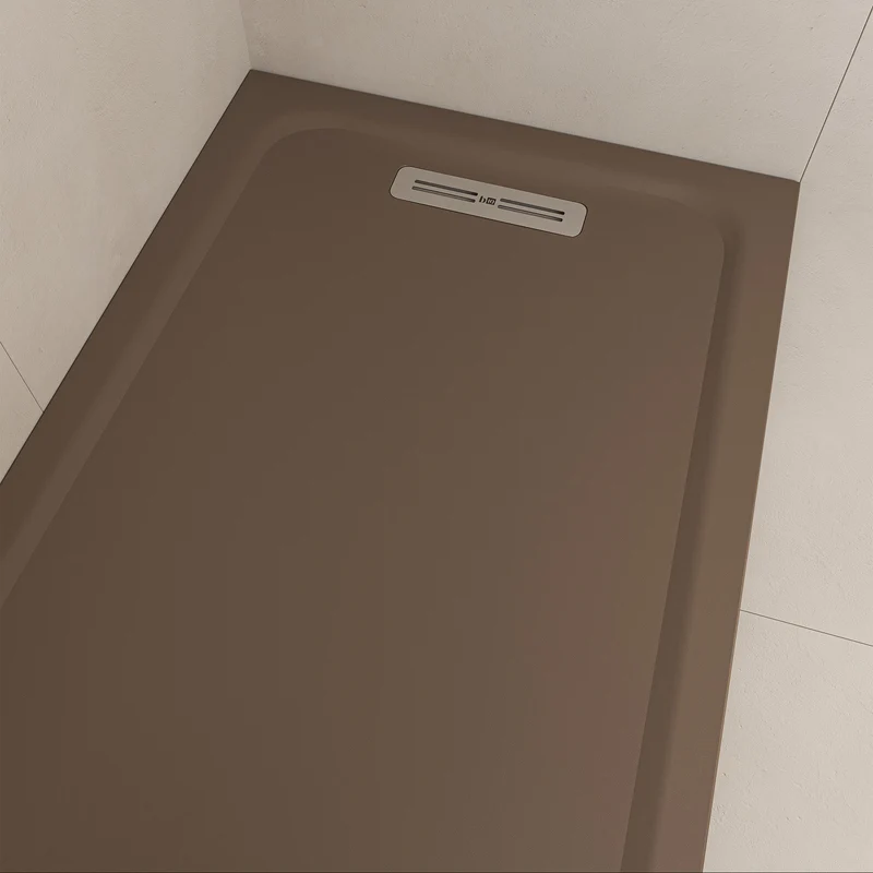 Plato de ducha de resina Veryk de Baños 10 textura pizarra a medida