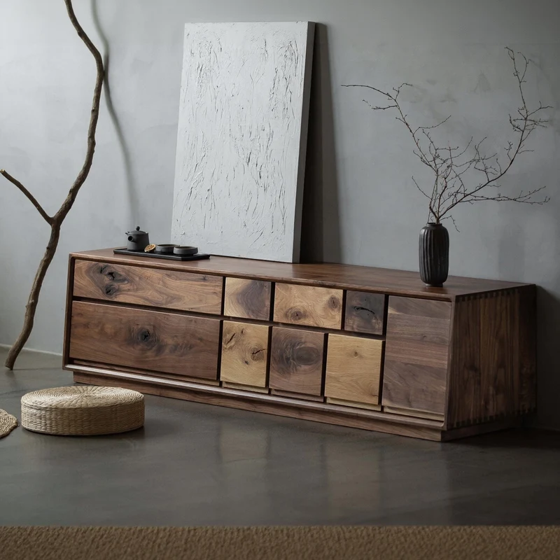 Impact Dual Oak and Walnut wood TV Stand