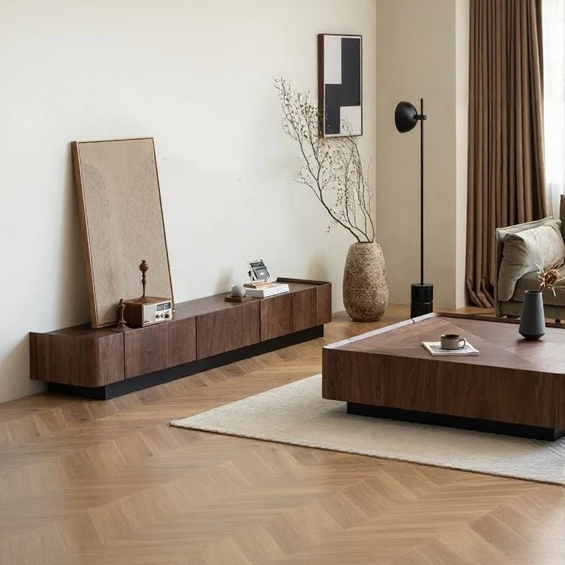 Tribe Link Up Drawers Black Walnut Wood Media Center