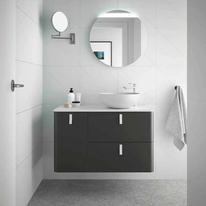 Mueble de Baño Lavabo sobre Encimera Salgar Uniiq 120 cm Gris Antracita