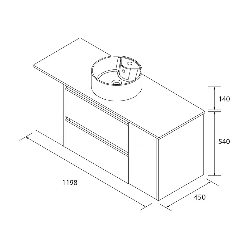 Mueble de Baño Lavabo sobre Encimera Salgar Bequia Plus 120 cm