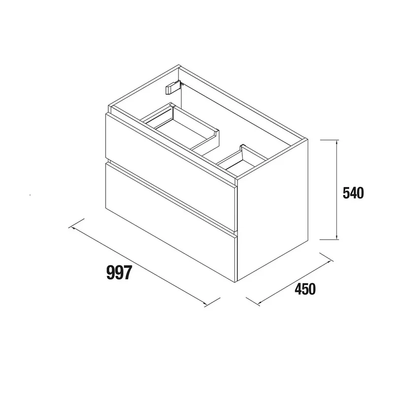 Mueble de Baño con Lavabo y 2 Cajones Salgar Spirit 100 cm