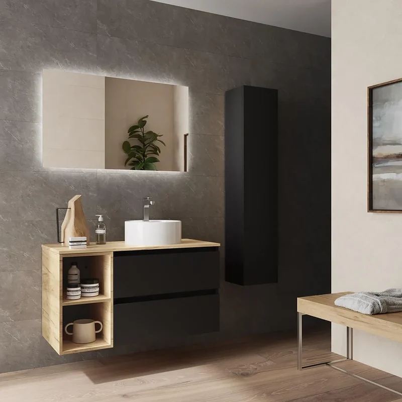 Mueble de Baño Salgar Bequia Negro Mate