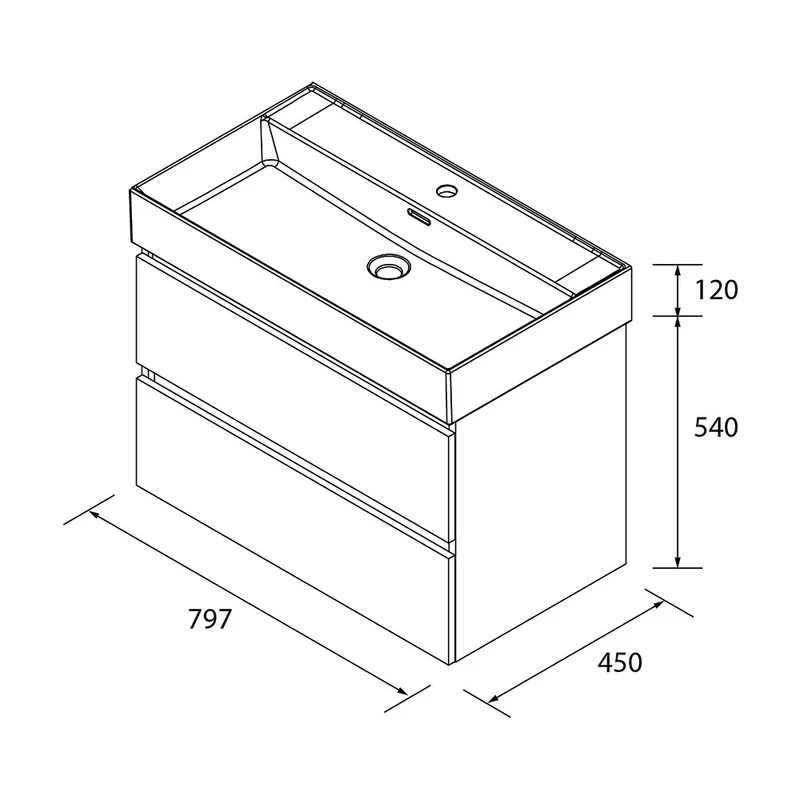 Mueble de Baño con Lavabo Salgar Bequia 80 cm