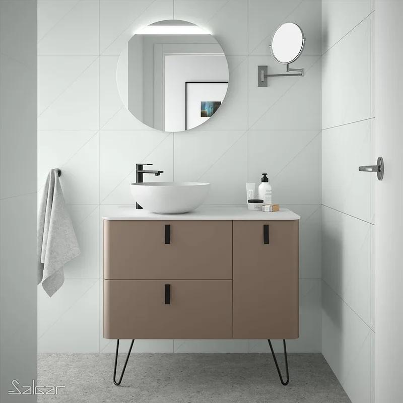 Mueble de Baño con Patas Lavabo sobre Encimera Salgar Uniiq 120 cm