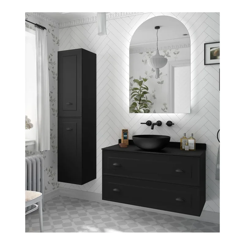 Mueble de Baño 2 Cajones Salgar Renoir 100 cm Negro
