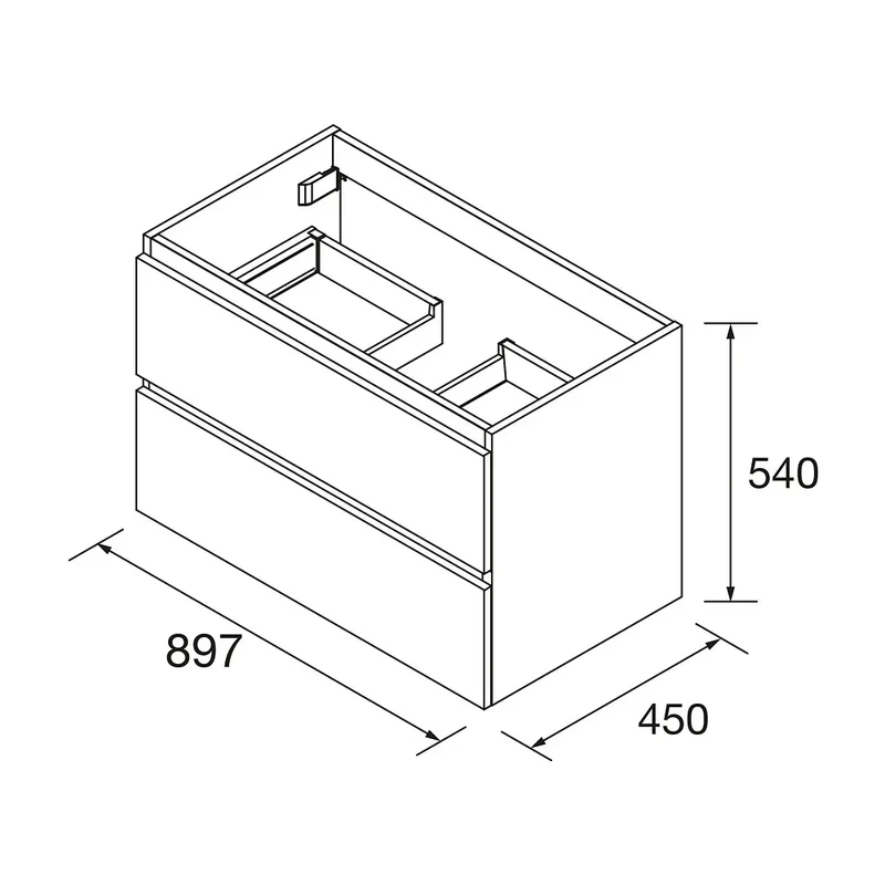 Mueble de Baño Suspendido con Lavabo y 2 Cajones Salgar Spirit 90 cm Blanco Mate