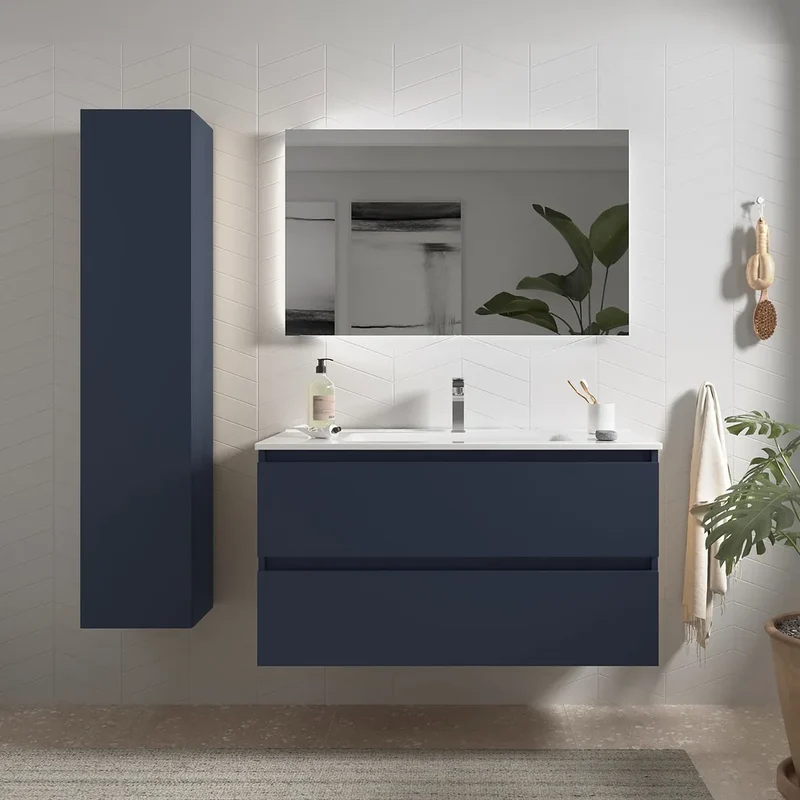 Mueble de Baño con Lavabo Salgar Bequia 100 cm Azul
