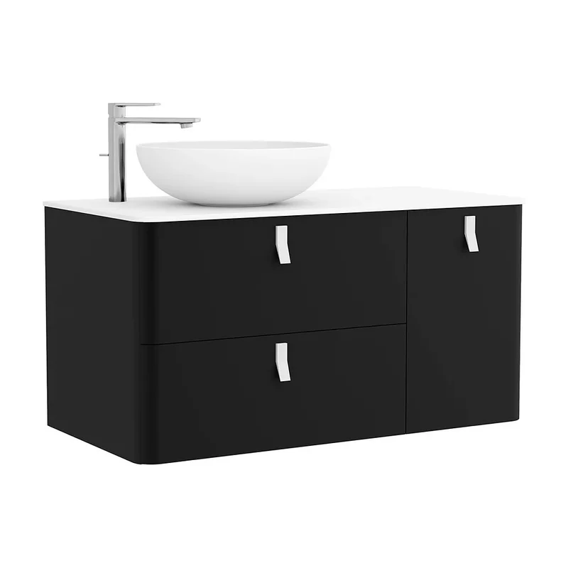 Mueble de Baño Lavabo sobre Encimera Salgar Uniiq 120 cm Negro Mate
