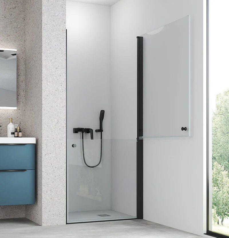 Mampara de Ducha DENIA MR, Movilidad Reducida de Becrisa | 1 Puerta Partida | Diseño Sin Barreras